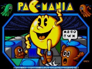 Pacmania title screen for Amiga